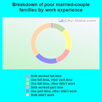 Breakdown of poor married-couple families by work experience